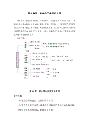 第20课　联合国与世界贸易组织导学案 2022-2023学年部编版九年级历史下册.doc