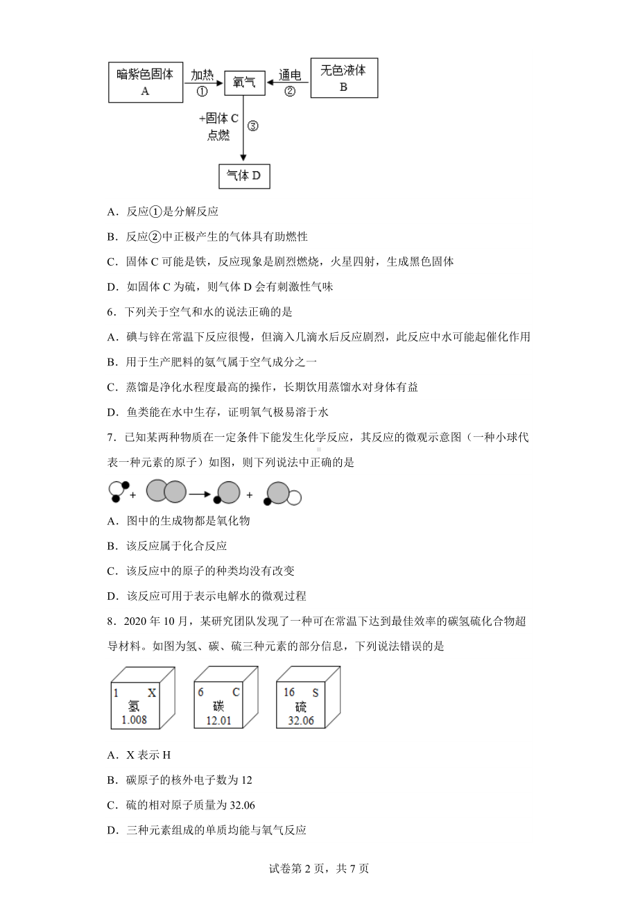 广东省深圳市罗湖区翠园东晓中学2022-2023学年九年级上学期期中化学试题.docx_第2页