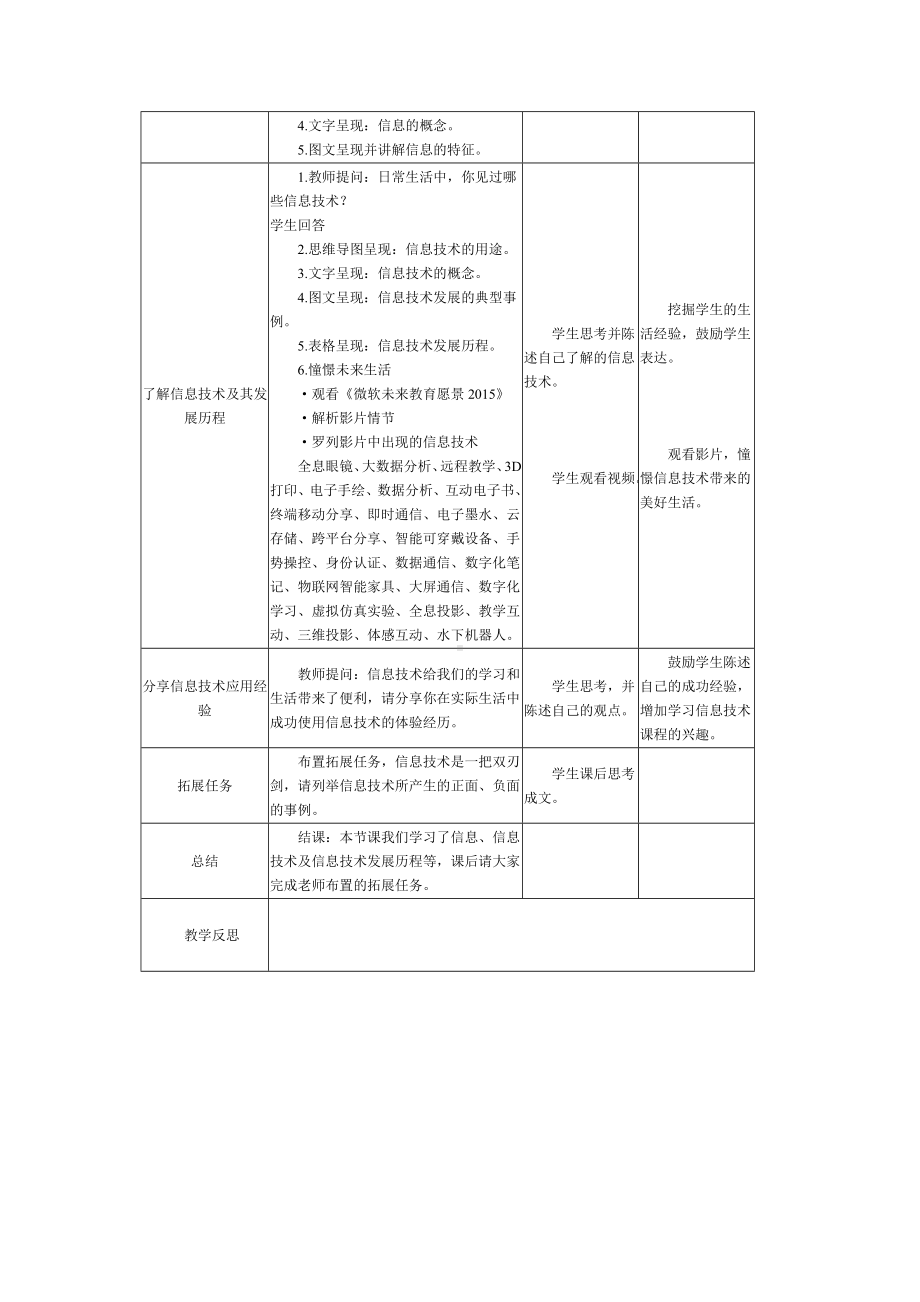 第1课 走进奇妙的信息生活 教案-2023新南方版（2019）七年级上册《信息技术》.doc_第2页