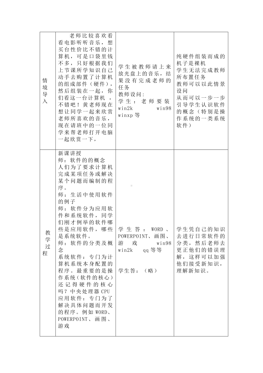 第三课 计算机的好管家-计算机操作系统 教案（表格式）-2023秋浙教版（广西、宁波）七年级上册《信息技术》.docx_第2页