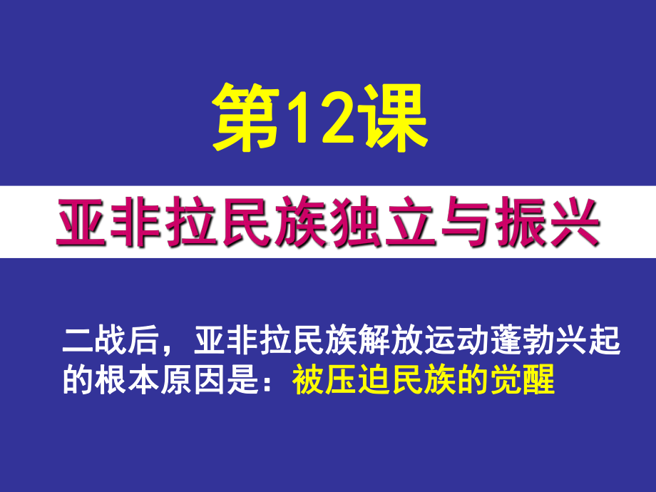 中华书局版第12课亚非拉的民族独立与振兴已修改课件.ppt_第1页