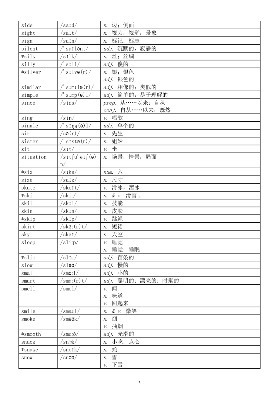 初中英语2024届中考词汇（S—U）.doc_第3页