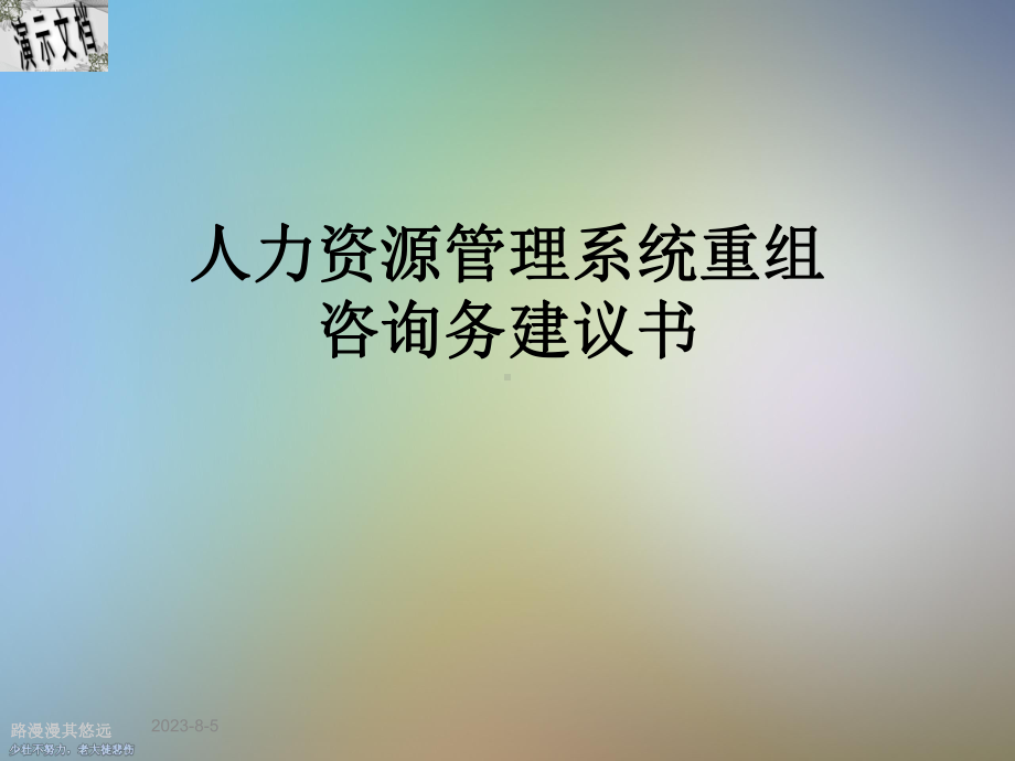 人力资源管理系统重组咨询务建议书课件.ppt_第1页