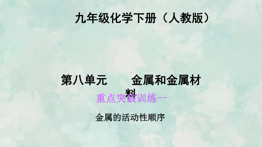 九年级化学人教下册习题课件重点突破训练一金属活动性顺序.ppt_第2页