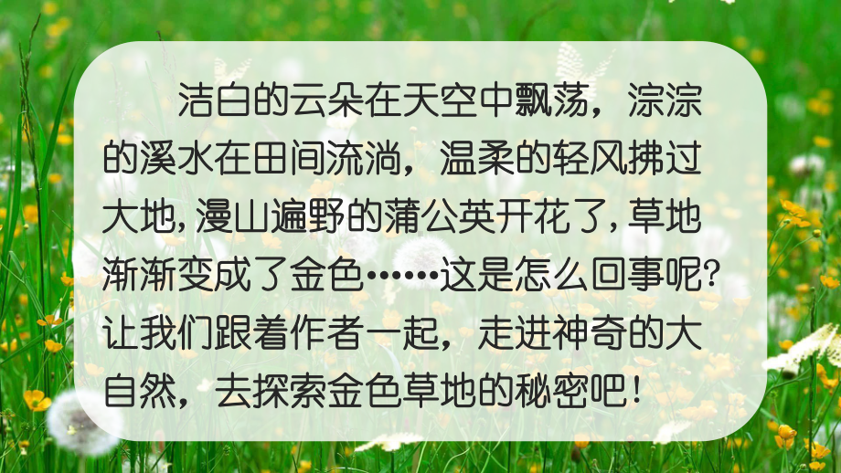 统编版语文三年级上册16《金色的草地》第1课时优质课课堂教学课件.pptx_第3页