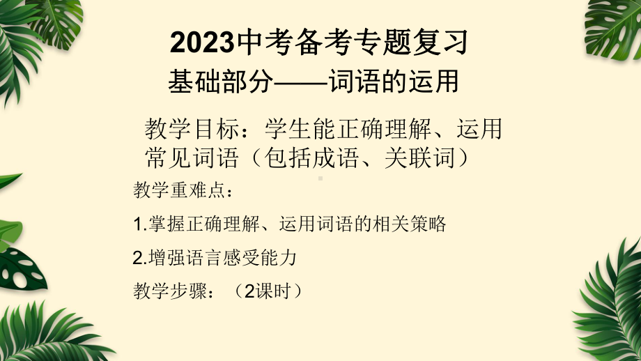 2024年中考语文专题复习：词语的理解和运用 课件45张.pptx_第2页