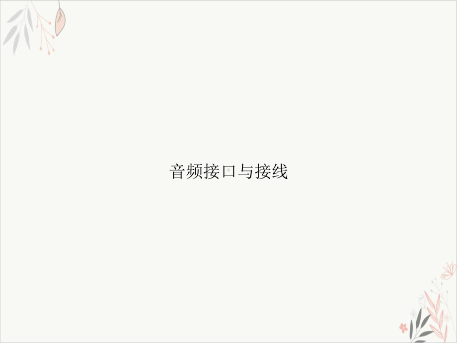 音频接口与接线课件-.pptx_第1页