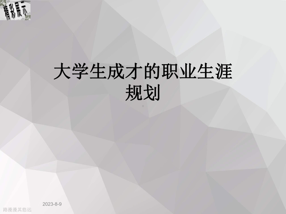 大学生成才的职业生涯规划课件.ppt_第1页