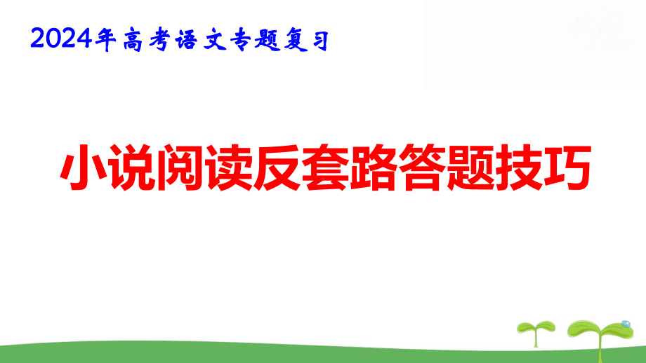 2024年高考语文专题复习：小说阅读反套路答题技巧 课件42张.pptx_第1页