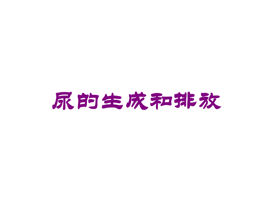 尿的生成和排放培训课件.ppt_第1页