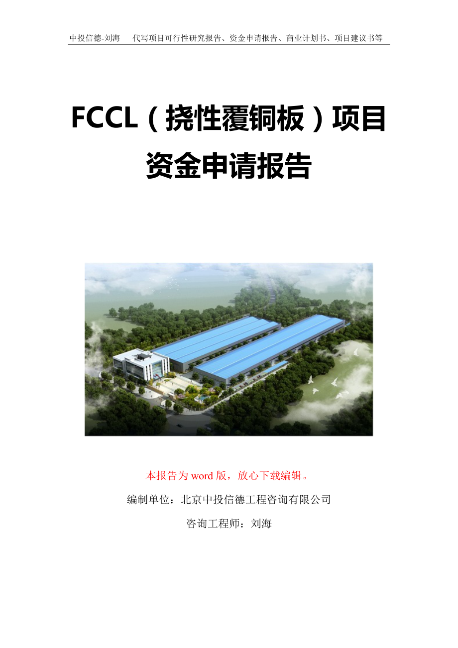 FCCL（挠性覆铜板）项目资金申请报告写作模板定制.doc_第1页