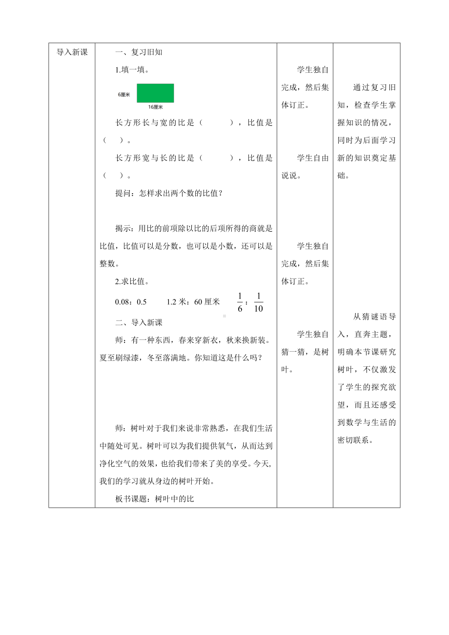 2023年苏教版数学六年级上册（核心素养）3.9《树叶中的比》教学设计.doc_第2页