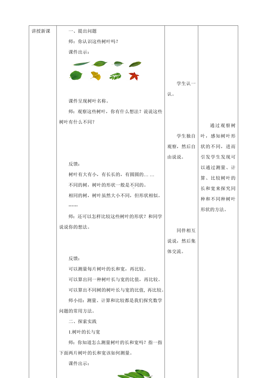 2023年苏教版数学六年级上册（核心素养）3.9《树叶中的比》教学设计.doc_第3页