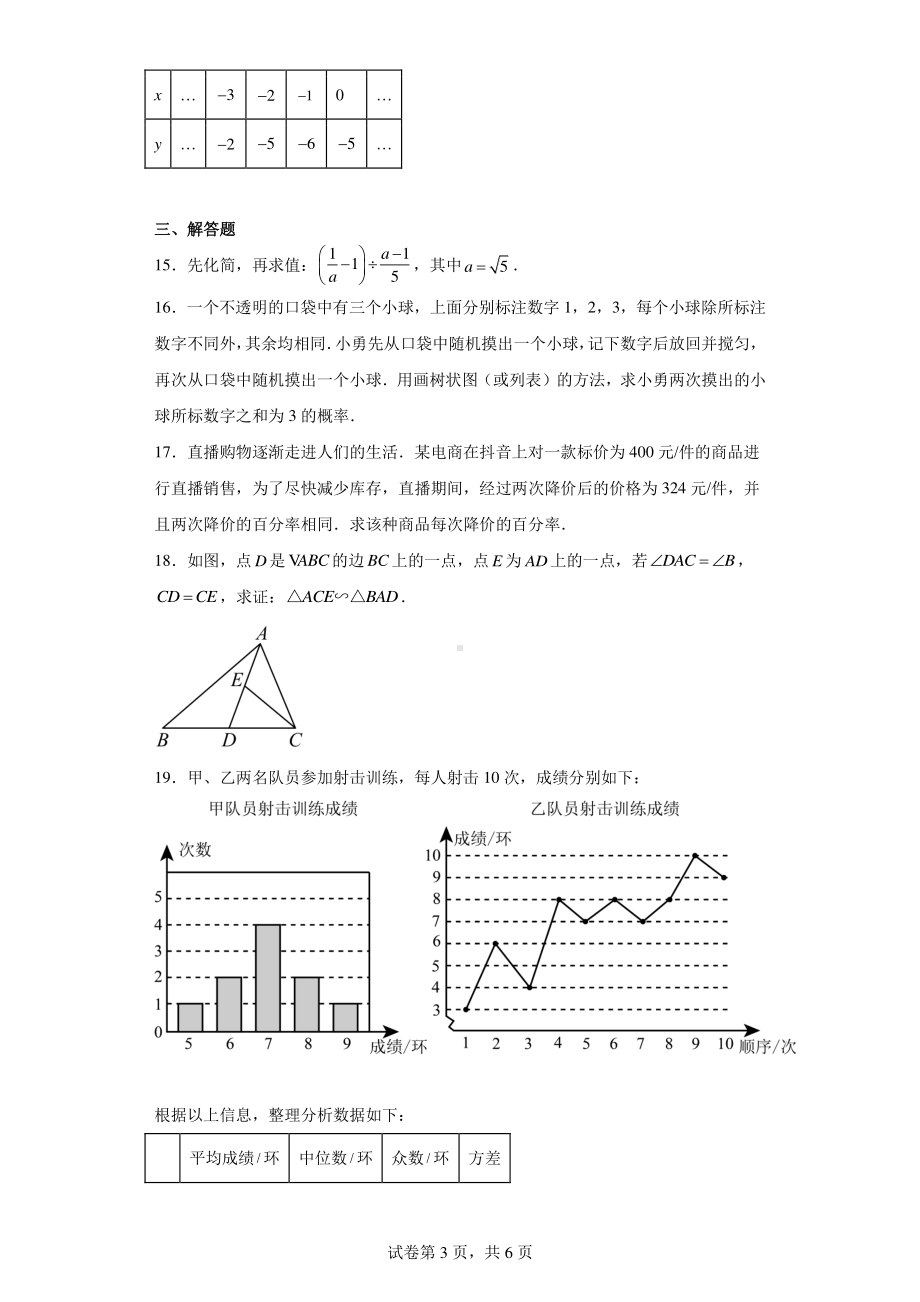 吉林省长春市绿园区2022-2023学年九年级下学期开学考试数学试题.pdf_第3页