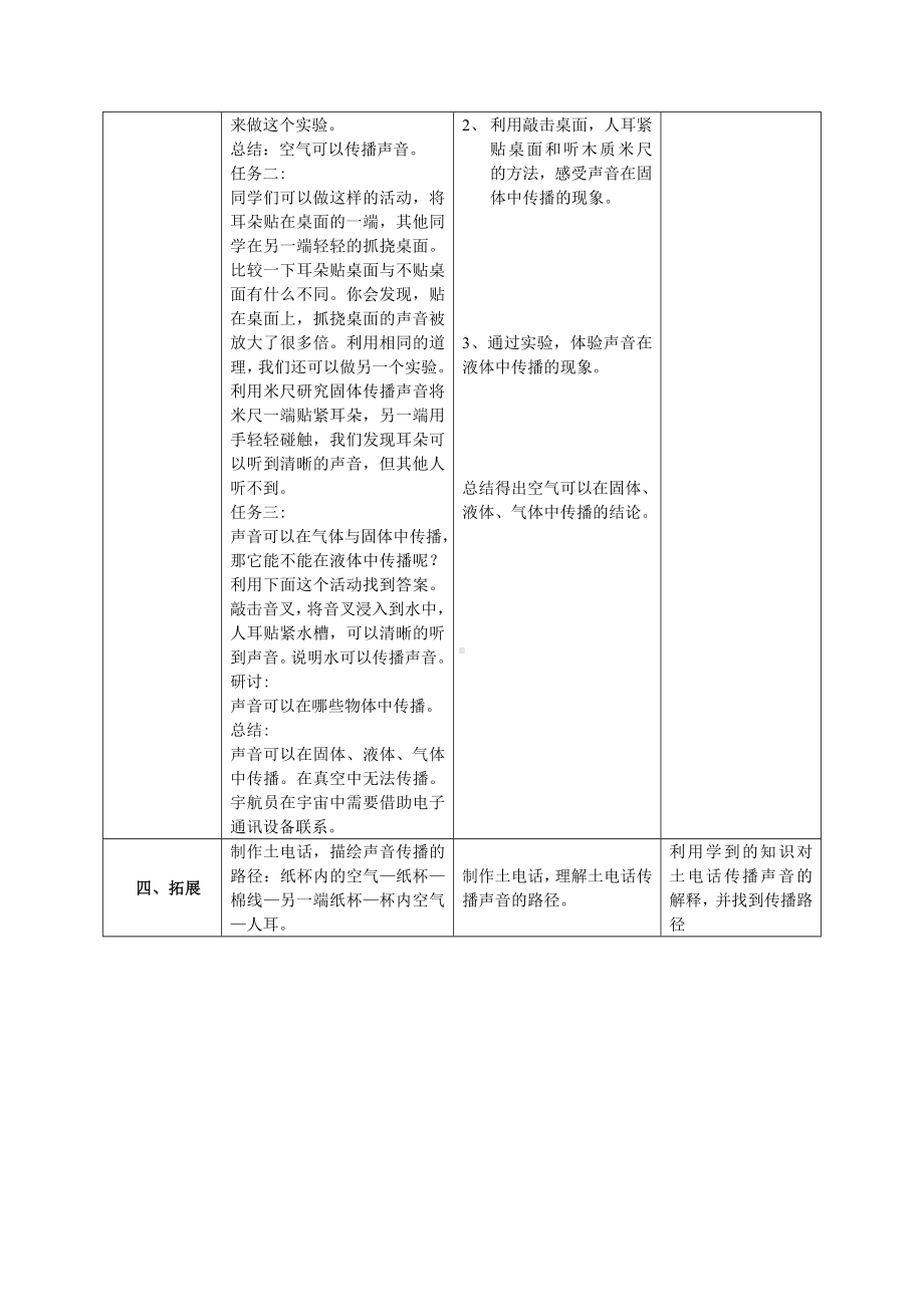 新教科版四年级上册科学第一单元第3课《声音是怎样传播的》教案.docx_第2页