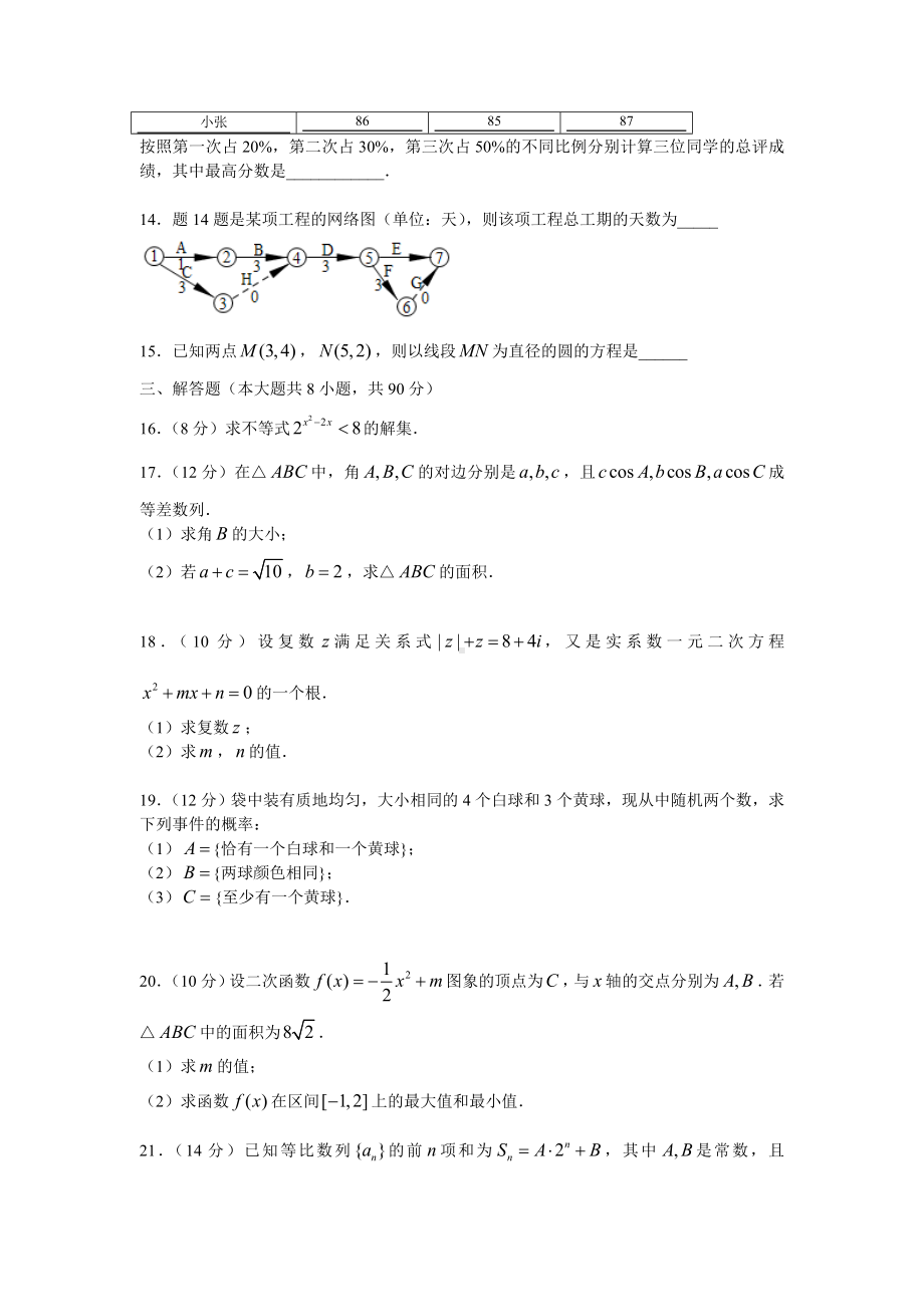 8江苏省普通高校对口单招文化统考数学试卷.doc_第3页