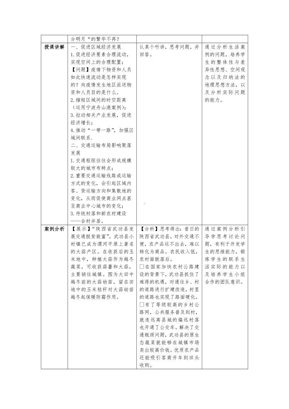 地理人教版高中必修二（2019年新编）4-1 交通运输布局对区域发展的影响教案.docx_第2页