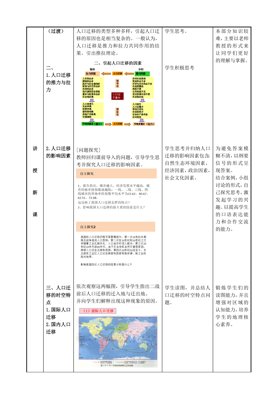 地理人教版高中必修二（2019年新编）1-2 人口迁移 教学设计.docx_第3页