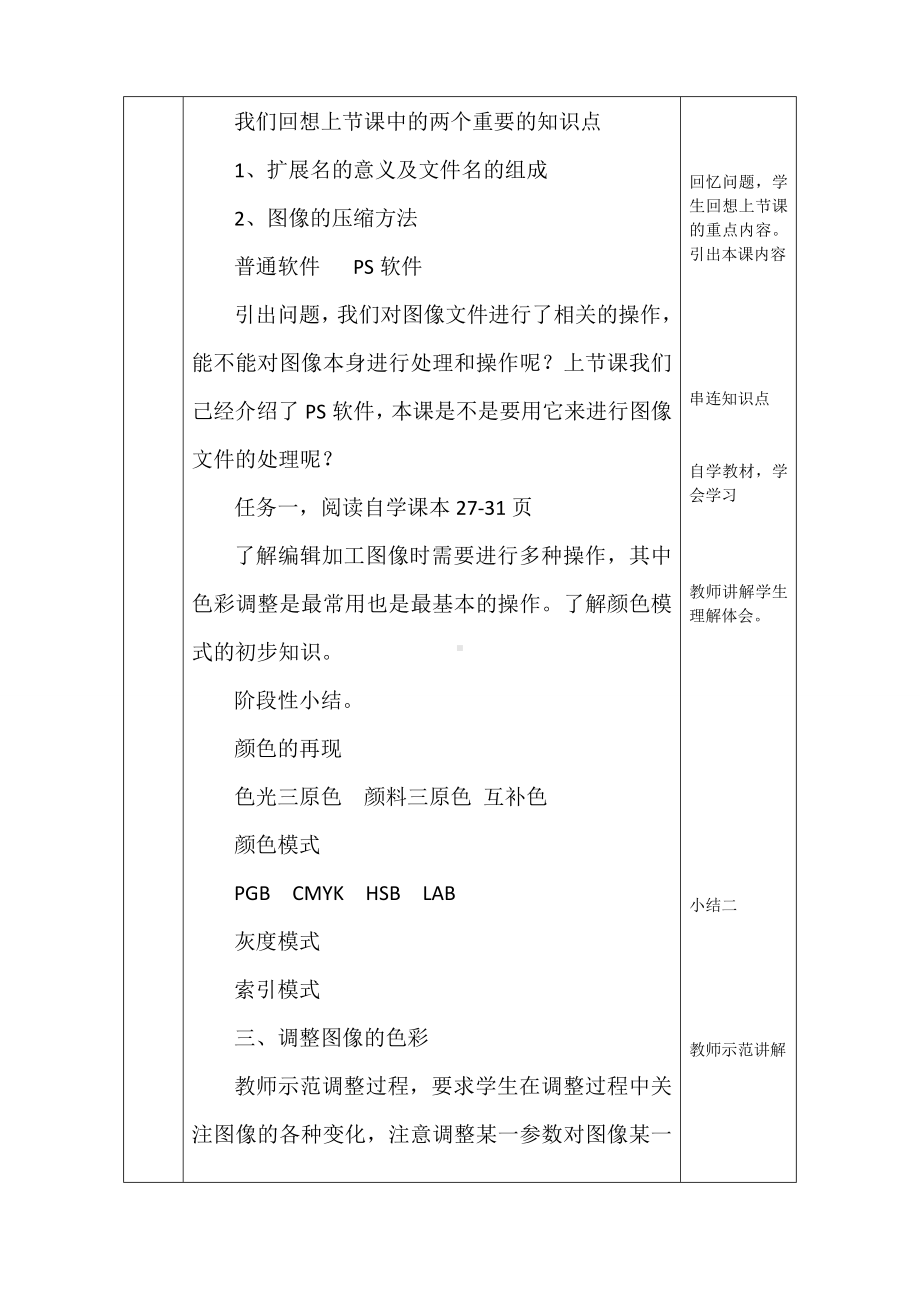 第2章 活动1 一、颜色的再现 二、颜色模式 三、调整图像的色彩 教案-2023新人教版（2015）八年级上册《信息技术》.doc_第2页