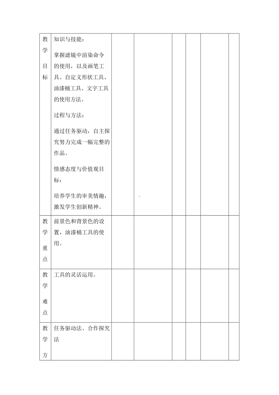 21《绘制图画》教学设计（表格式）-2023新冀教版七年级全册《信息技术》.docx_第2页