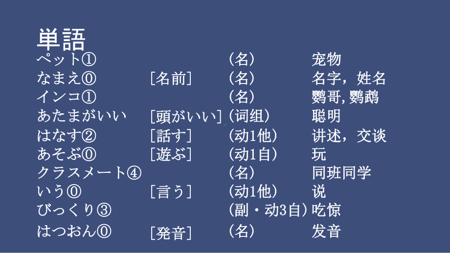 第三课 ペット王文君のインコ ppt课件-初中日语人教版第二册.pptx_第3页