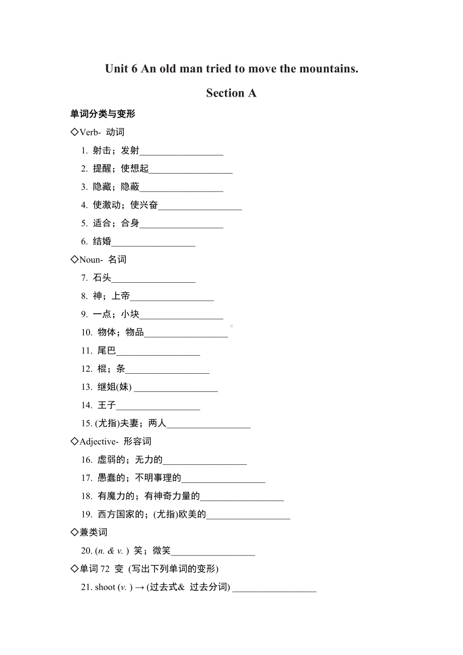 Unit 6 An old man tried to move the mountains..doc_第1页