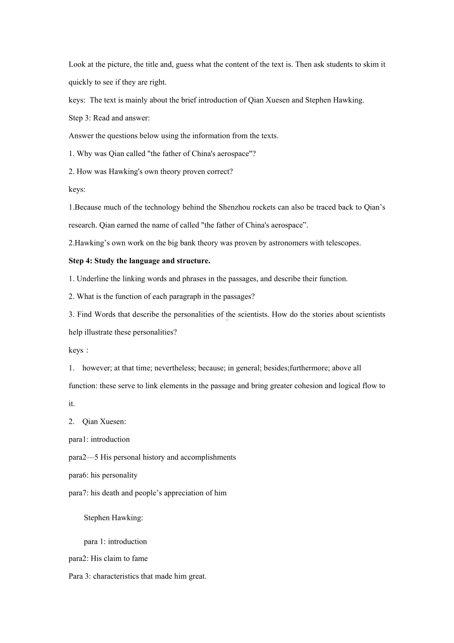 英语人教版高中选择性必修二（2019新编）Unit 1 Science and ScientistsPeriod 5 Using language Reading for writing 教案.doc_第2页