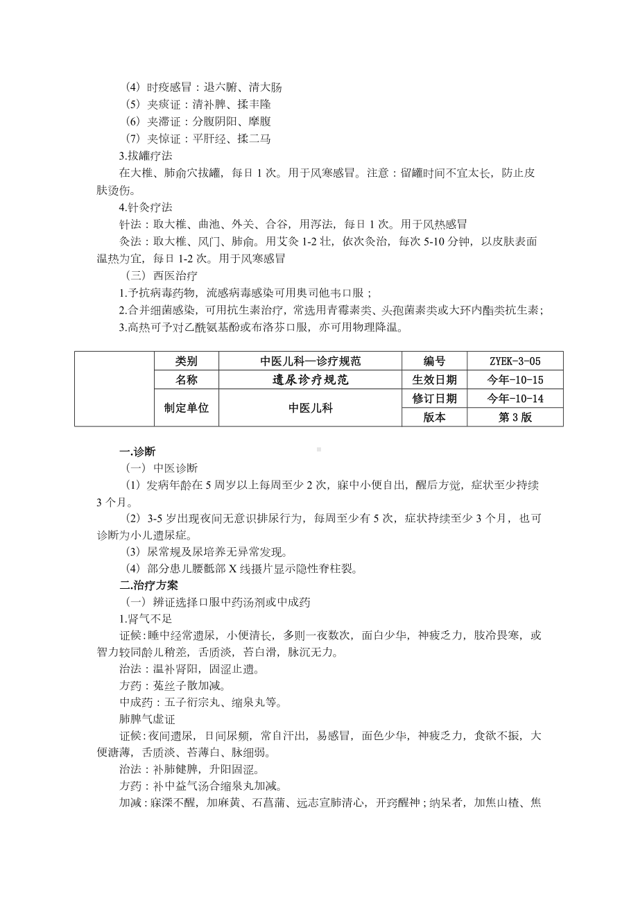 中医儿科诊疗规范感冒诊疗规范遗尿诊疗规范厌食口癖三甲资料修订版.docx_第3页