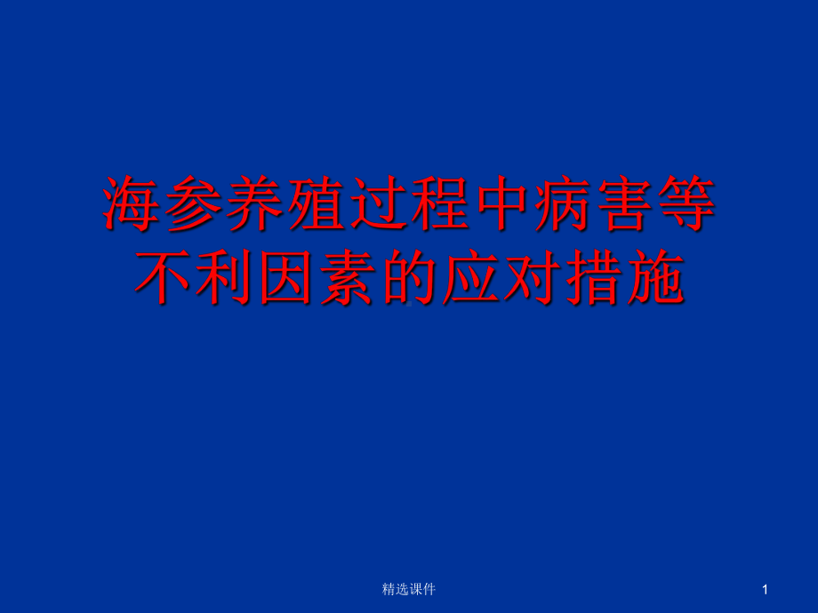 海参养殖过程中病害等不利因素的应对措施.ppt_第1页