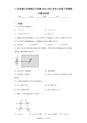 广东省佛山市南海区大沥镇2022-2023学年七年级下学期期中数学试卷.pdf