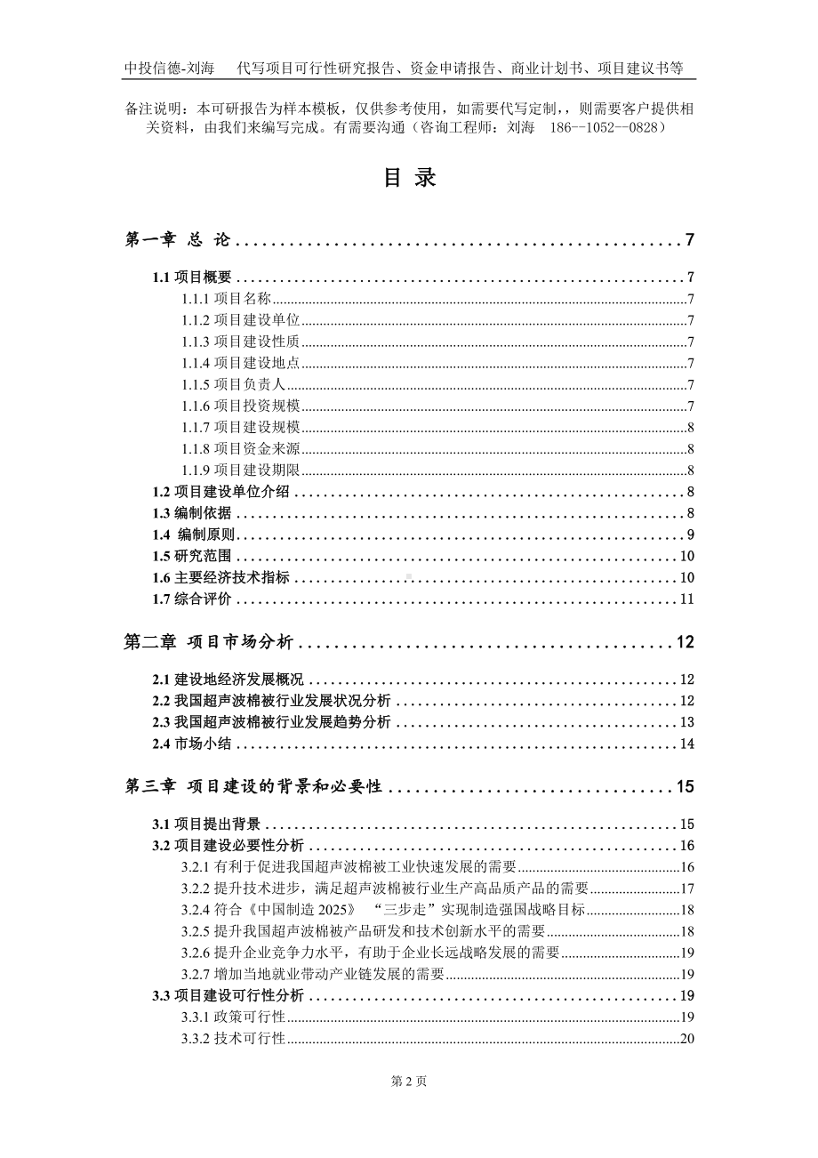 超声波棉被项目资金申请报告写作模板.doc_第2页