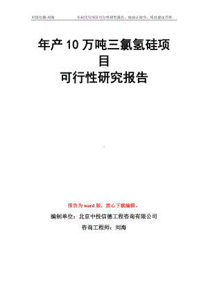 年产10万吨三氯氢硅项目可行性研究报告模板.doc