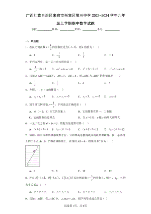 广西壮族自治区来宾市兴宾区第三中学2023-2024学年九年级上学期期中数学试题.pdf