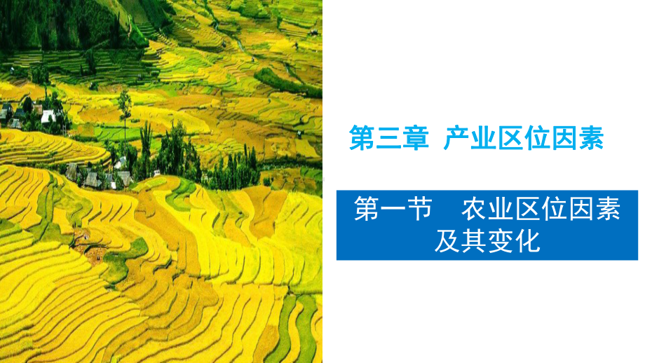 3-1 农业区位因素及其变化 课件 高中地理新人教版必修第二册（2022~2023学年）.pptx_第1页