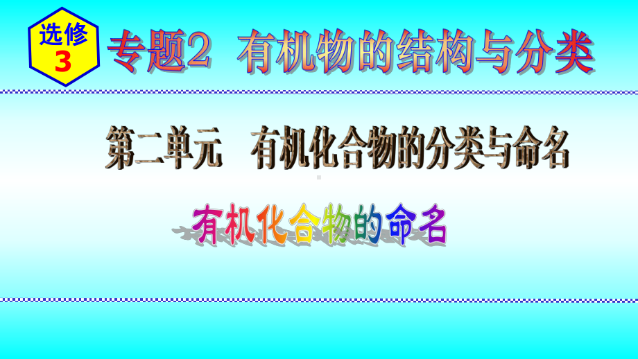 2024新苏教版（2020）《高中化学》选择性必修第三册 专题2第二单元第2节有机化合物的命名 ppt课件.pptx_第1页