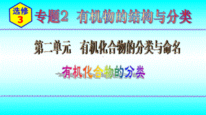 2024新苏教版（2020）《高中化学》选择性必修第三册 专题2第二单元第一节有机化合物的分类 ppt课件.pptx