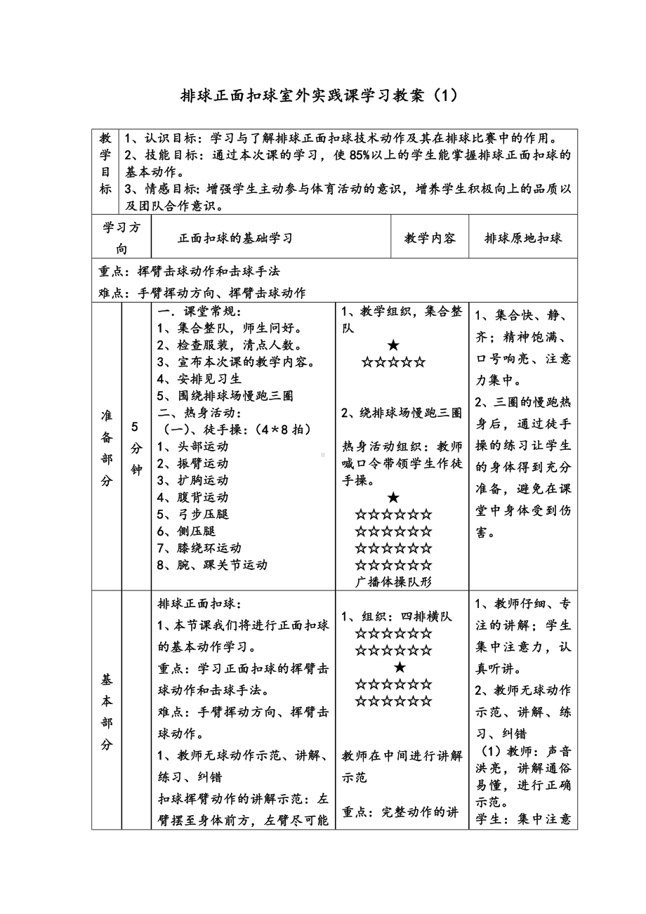 排球正面扣球 教案-2024新人教版《高中体育与健康》必修第一册.docx_第2页