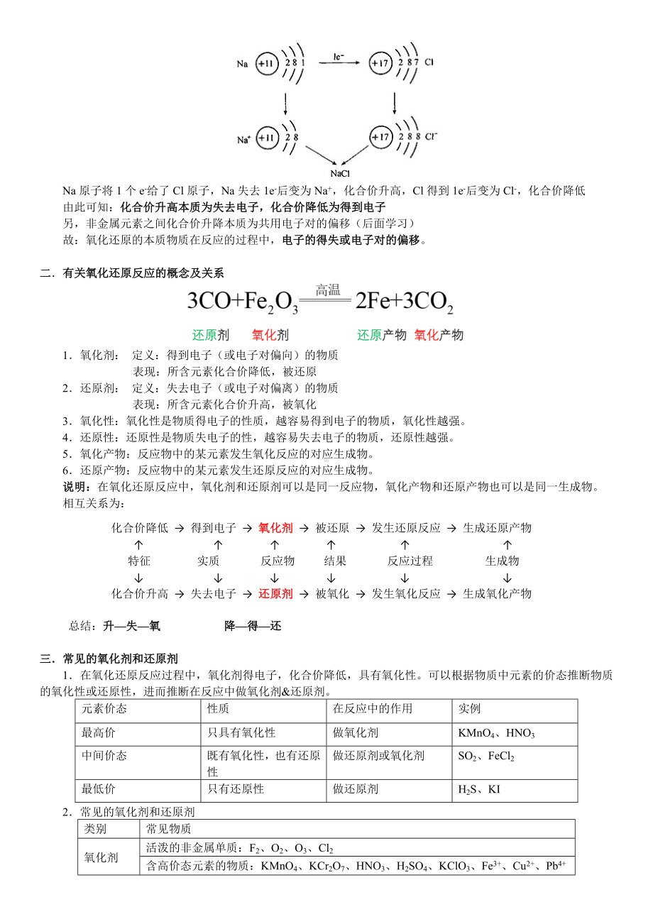 第04讲-氧化还原的基本概念 讲义-2024新人教版（2019）《高中化学》必修第一册.docx_第2页