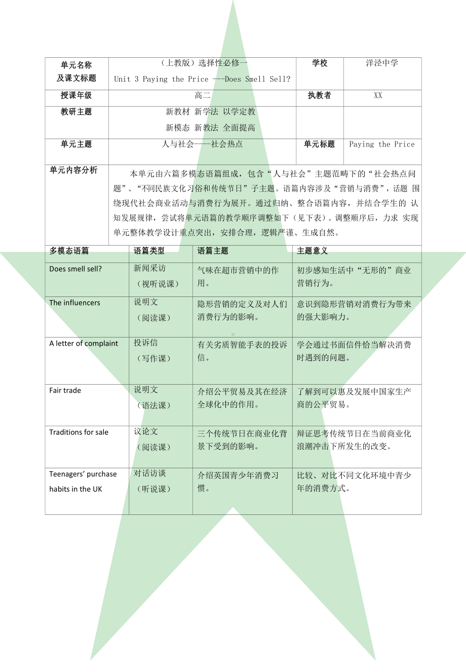 Unit 3 Listening and speaking 公开课教学设计-2023新上教版（2020）《高中英语》选择性必修第一册.docx_第1页