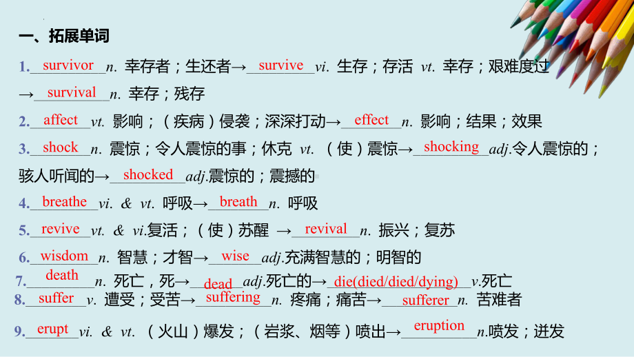 Unit 4 Natural Disasters 单词ppt课件-2023新人教版（2019）《高中英语》必修第一册.pptx_第2页