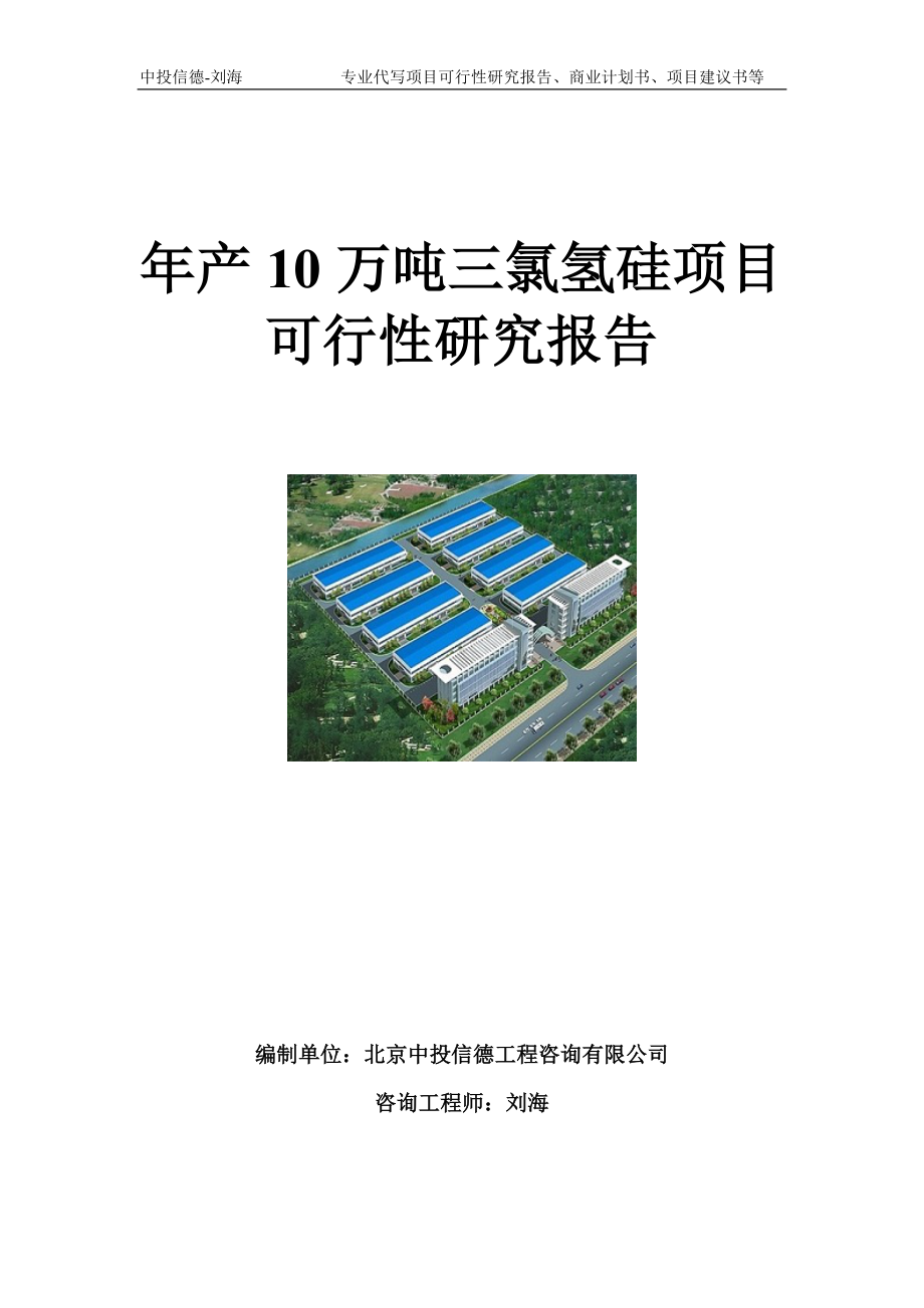 年产10万吨三氯氢硅项目可行性研究报告写作模板-申批备案.doc_第1页