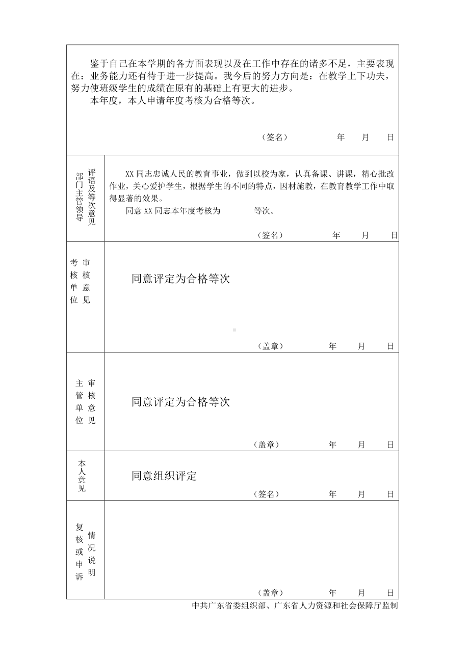 广东省事业单位工作人员年度考核登记表.doc_第2页