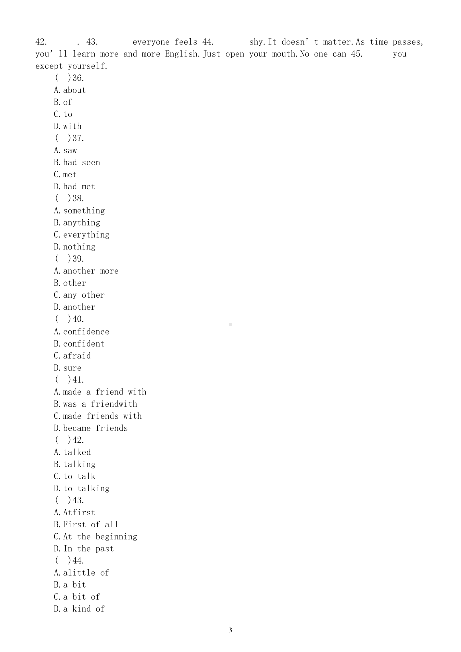 初中英语外研版八年级上册Module 1Unit 2练习题（附参考答案）.doc_第3页