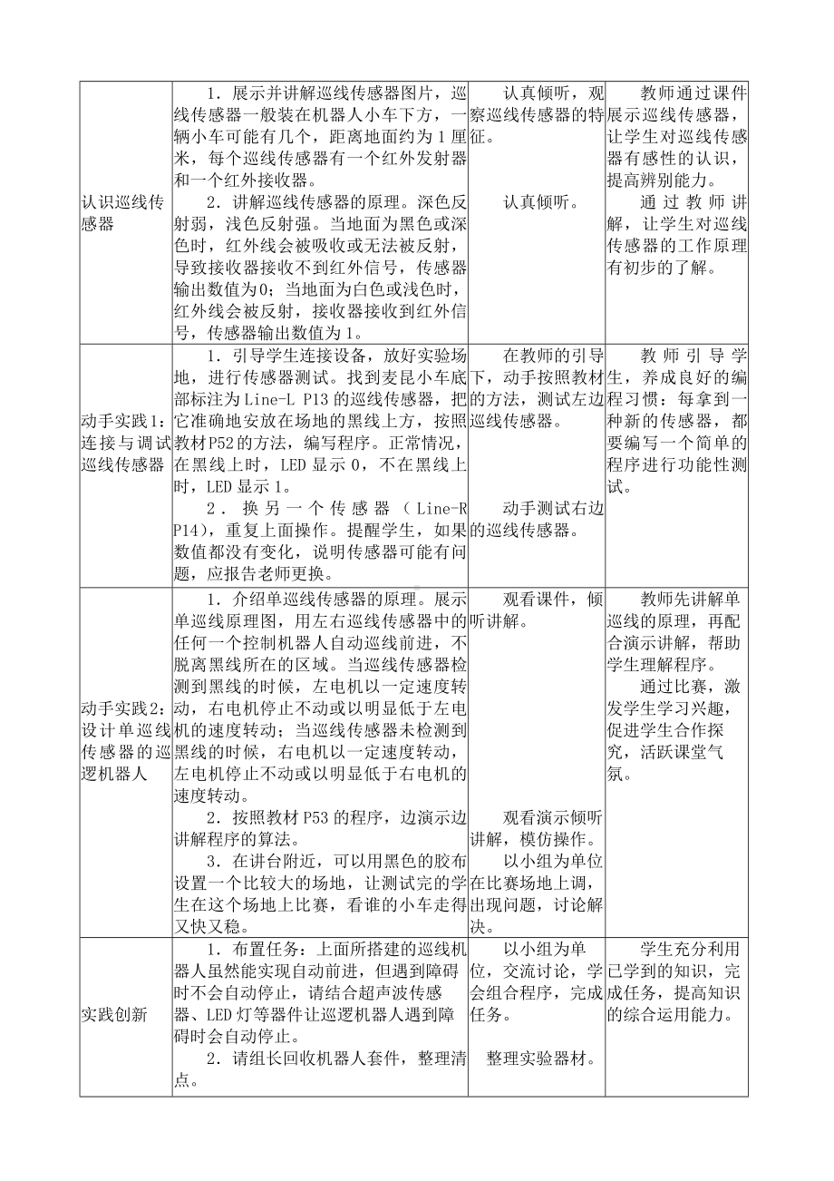 第9-10课时 《搭建巡逻机器人》 教案-2024新闽教版（2020）八年级下册《信息技术》.docx_第3页