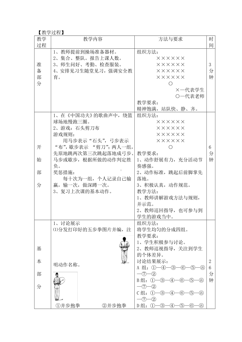 7.1武术类运动的基本技术 五步拳 教案 -2024华东师大版七年级《体育与健康》.doc_第2页