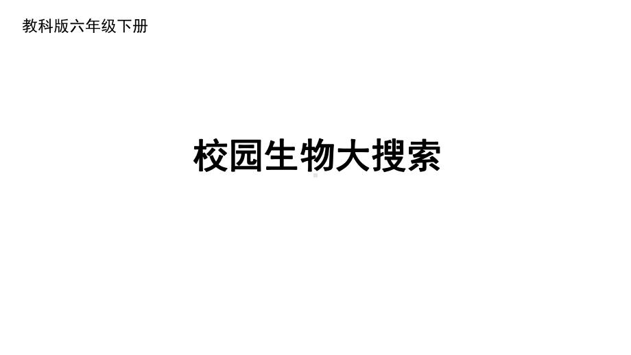 教科版六年级下册科学第二单元《1.校园生物大搜索》课件（定稿）.pptx_第1页