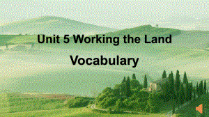 Unit5 Working the Land Vocabulary （ppt课件）-2024新人教版（2019）《高中英语》选择性必修第一册.pptx