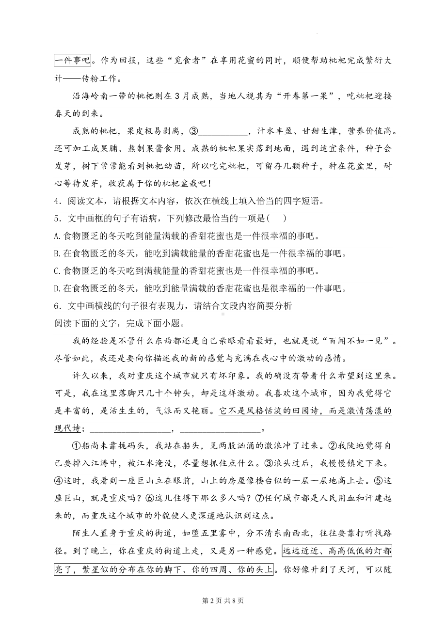 2024届新高考语文二轮复习：语言文字运用 刷题练习题5（含答案解析）.docx_第2页