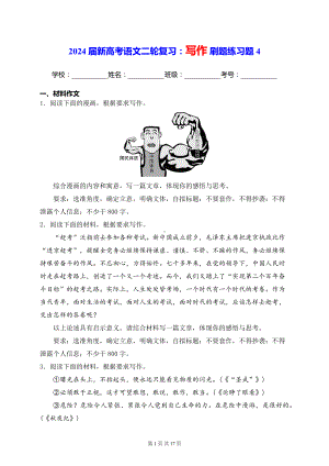 2024届新高考语文二轮复习：写作 刷题练习题4（含答案解析）.docx