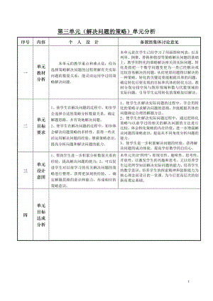 苏教版六年级下册数学第三单元《解决问题的策略》单元分析及全部教案+每课作业设计.doc